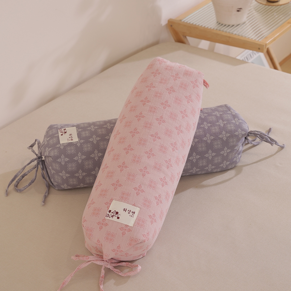 91家纺网 家纺一手货源 找家纺 （总）仁宇枕业 2026新款新品全棉提花双层纱高低两用糖果荞麦枕头枕芯