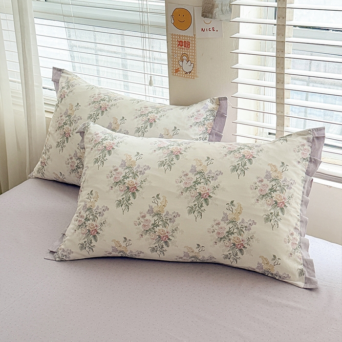 91家纺网 家纺一手货源 找家纺 （总）帛美家纺 2026新款全棉纯棉韩版花边款印花四件套