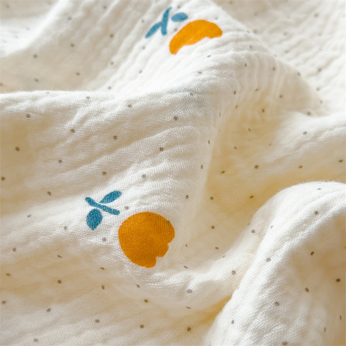 91家纺网 家纺一手货源 找家纺 布凡家居 2026新款全棉纯棉双层纱布毯夏被毯盖毯双层纱浴巾毯 皱皱纱-小花花