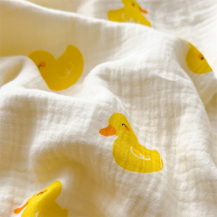 91家纺网 家纺一手货源 找家纺 布凡家居 2026新款全棉纯棉双层纱布毯夏被毯盖毯双层纱浴巾毯 皱皱纱-元气鸭