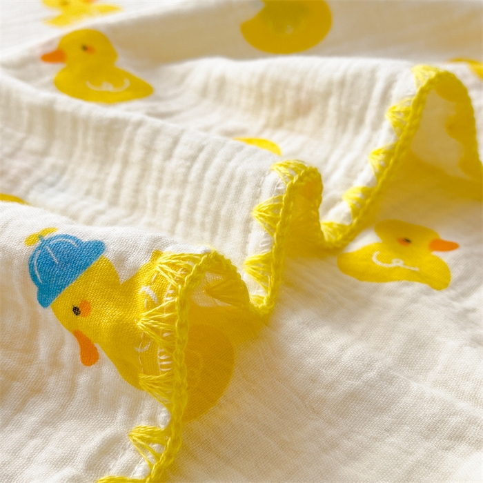 91家纺网 家纺一手货源 找家纺 布凡家居 2026新款全棉纯棉双层纱布毯夏被毯盖毯双层纱浴巾毯 皱皱纱-元气鸭