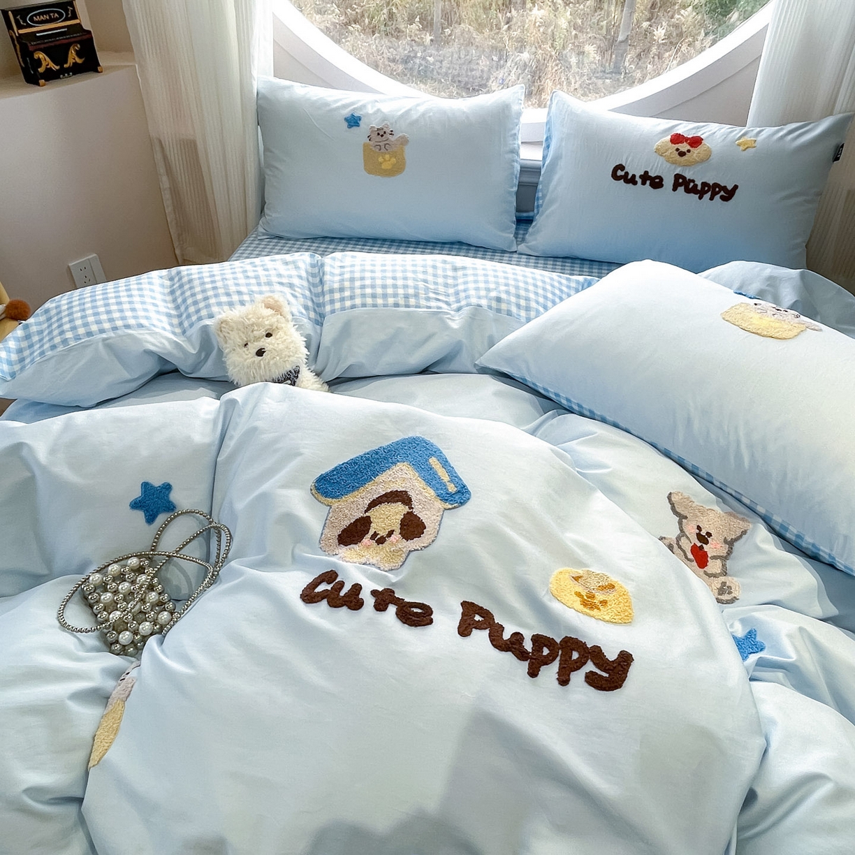 91家纺网 家纺一手货源 找家纺 （总）乐美家纺 2026新款春夏软萌全棉毛巾绣系列四件套