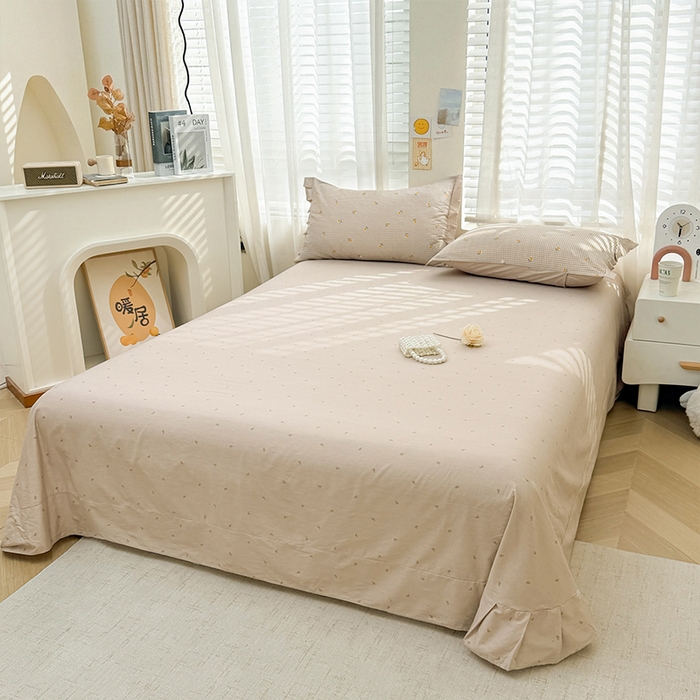 91家纺网 家纺一手货源 找家纺 帛美家纺 2026新款全棉花边款印花四件套 晚香玉