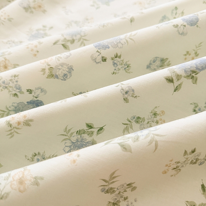 91家纺网 家纺一手货源 找家纺 帛美家纺 2026新款全棉花边款印花四件套 小蓝花