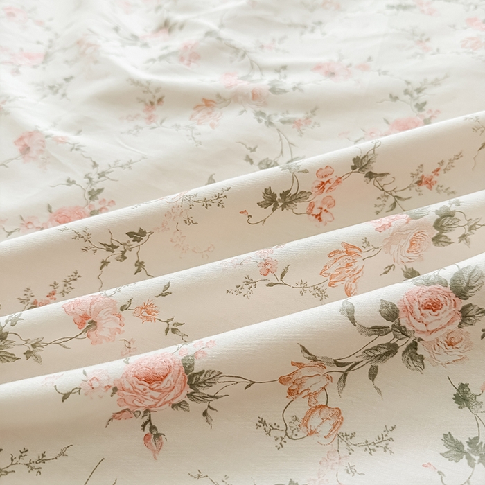 91家纺网 家纺一手货源 找家纺 帛美家纺 2026新款全棉花边款印花四件套 月下笛