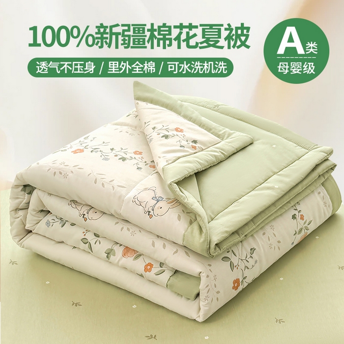 91家纺网 家纺一手货源 找家纺 （总）寝美资家居 2026新款A类里外全棉夏凉被四件套-风格一