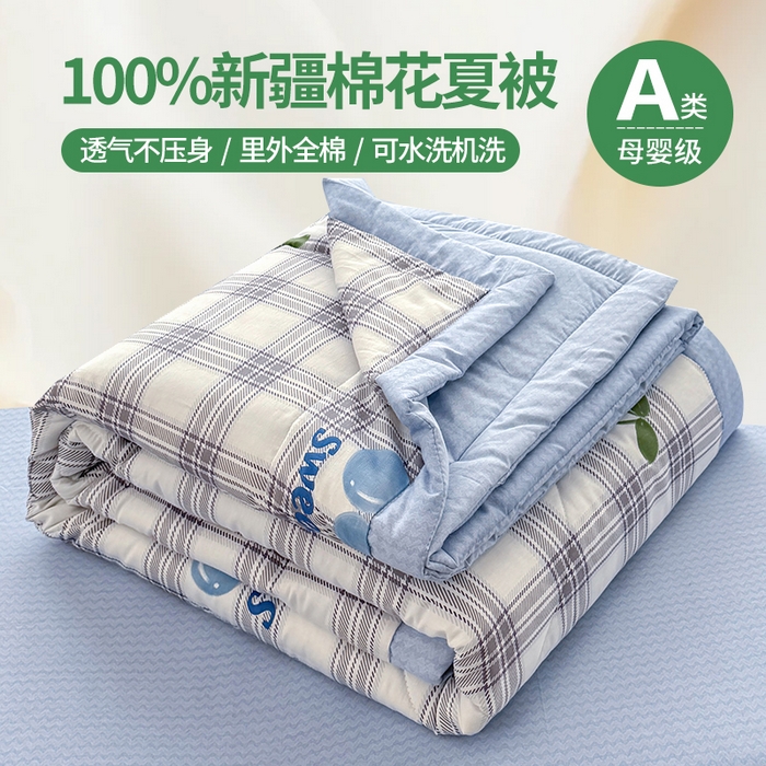 91家纺网 家纺一手货源 找家纺 （总）寝美资家居 2026新款A类里外全棉夏凉被四件套-风格一