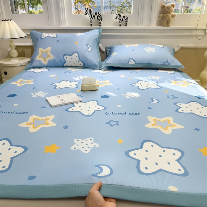 91家纺网 家纺一手货源 找家纺 布凡家居 2026新款卡通冰丝印花凉席 星梦奇缘