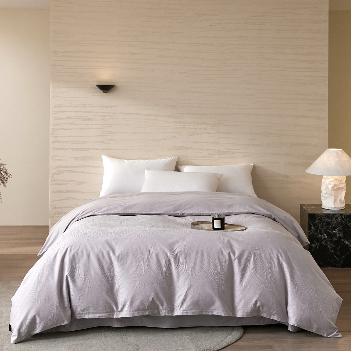 91家纺网 家纺一手货源 找家纺 （总）梧桐树 2026新款60支长绒棉提花高奢系列四件套