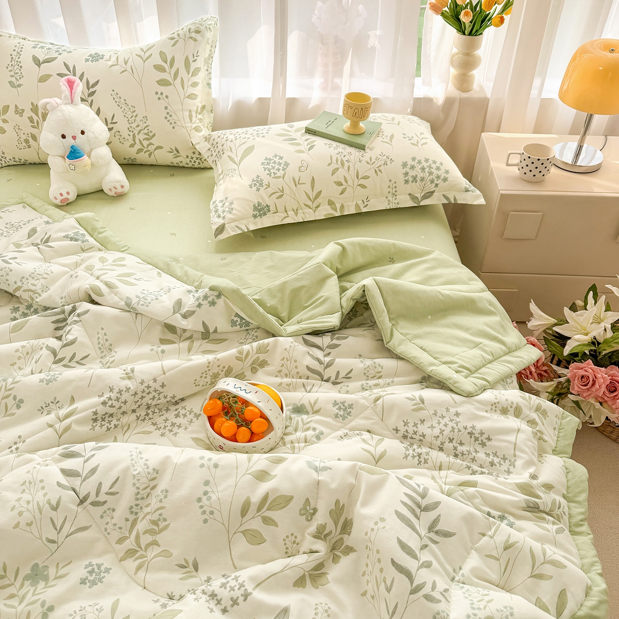 91家纺网 家纺一手货源 找家纺 （总）寝美资家居 2026新款A类里外全棉夏凉被四件套-风格一