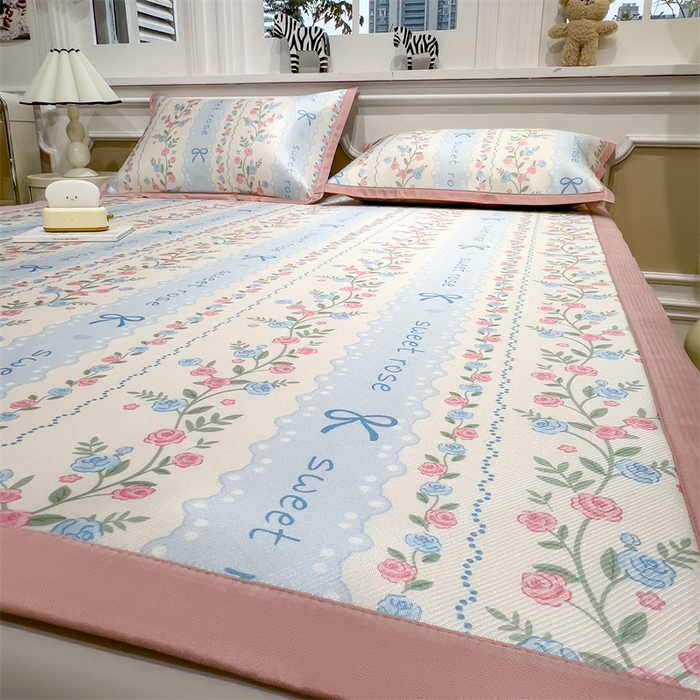 91家纺网 家纺一手货源 找家纺 布凡家居 2026新款卡通冰丝印花凉席 花藤