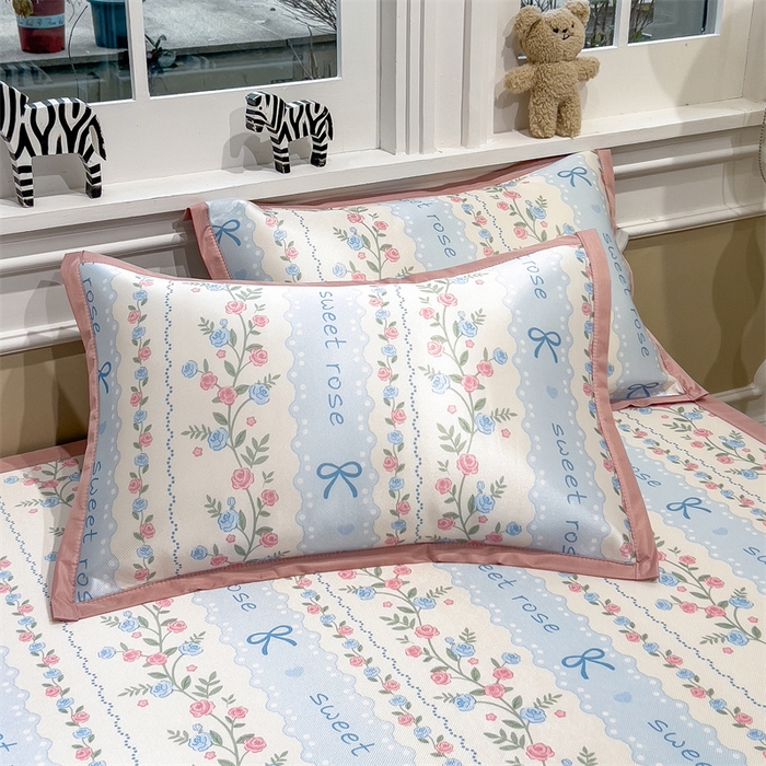 91家纺网 家纺一手货源 找家纺 布凡家居 2026新款卡通冰丝印花凉席 花藤