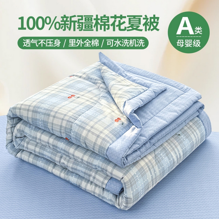 寝美资家居 2026新款A类里外全棉夏凉被四件套-风格一 心甜