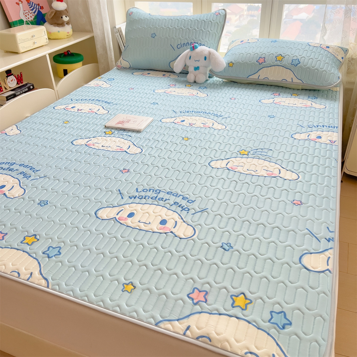 91家纺网 家纺一手货源 找家纺 兄弟坊 2026新款正版授权卡通乳胶凉席软凉席席子 呆萌玉桂狗