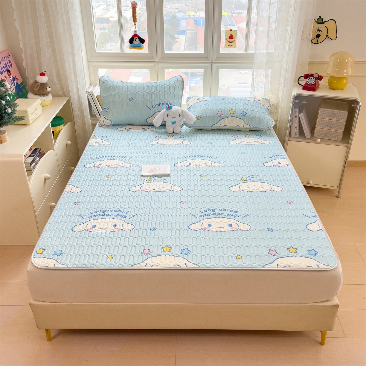 91家纺网 家纺一手货源 找家纺 兄弟坊 2026新款正版授权卡通乳胶凉席软凉席席子 呆萌玉桂狗