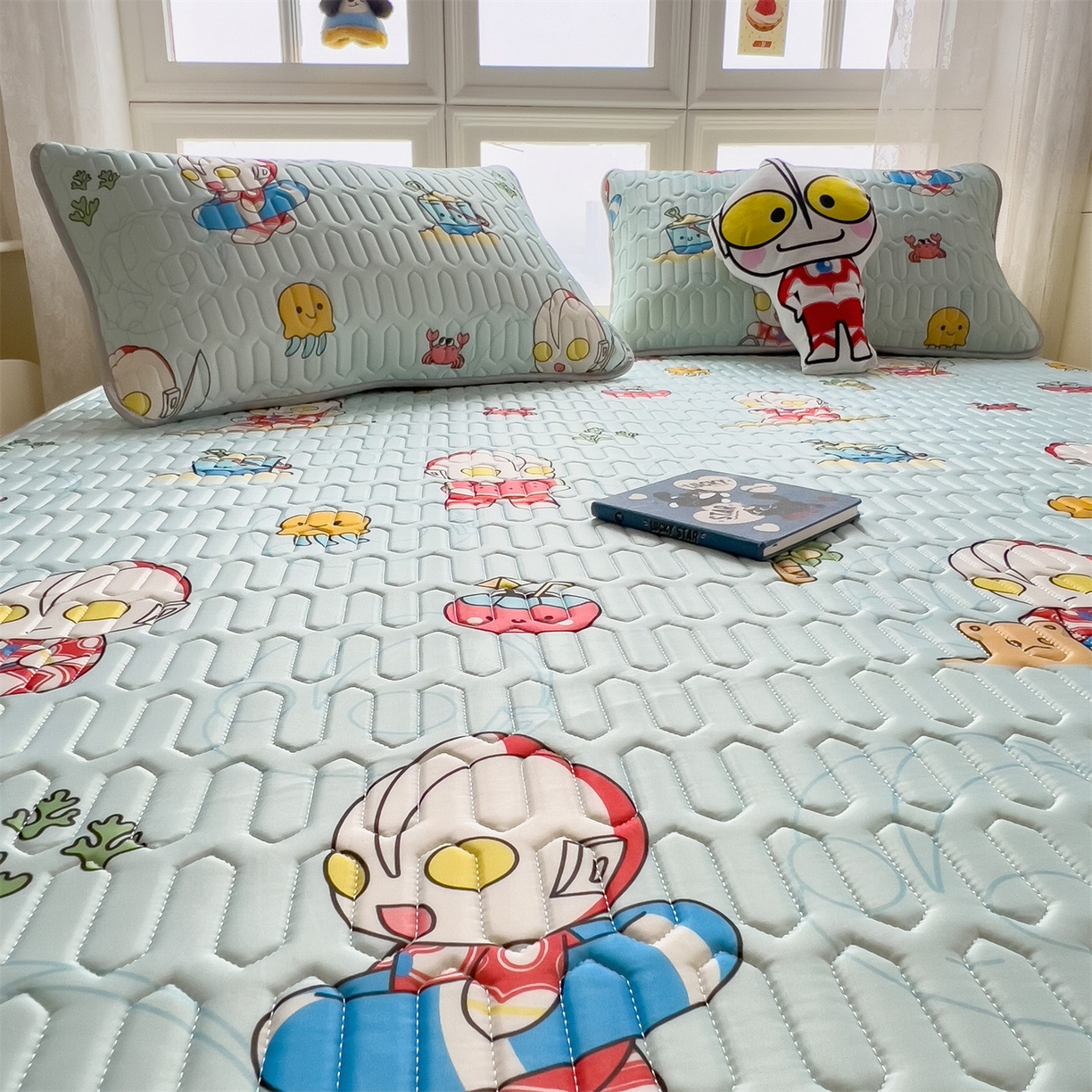 91家纺网 家纺一手货源 找家纺 兄弟坊 2026新款正版授权卡通乳胶凉席软凉席席子 夏日奥特