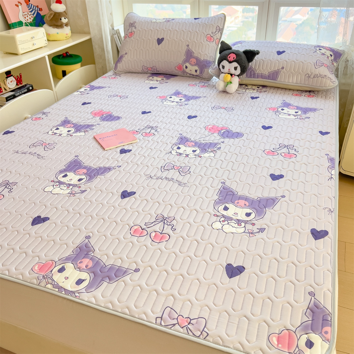 91家纺网 家纺一手货源 找家纺 兄弟坊 2026新款正版授权卡通乳胶凉席软凉席席子 甜心库洛米