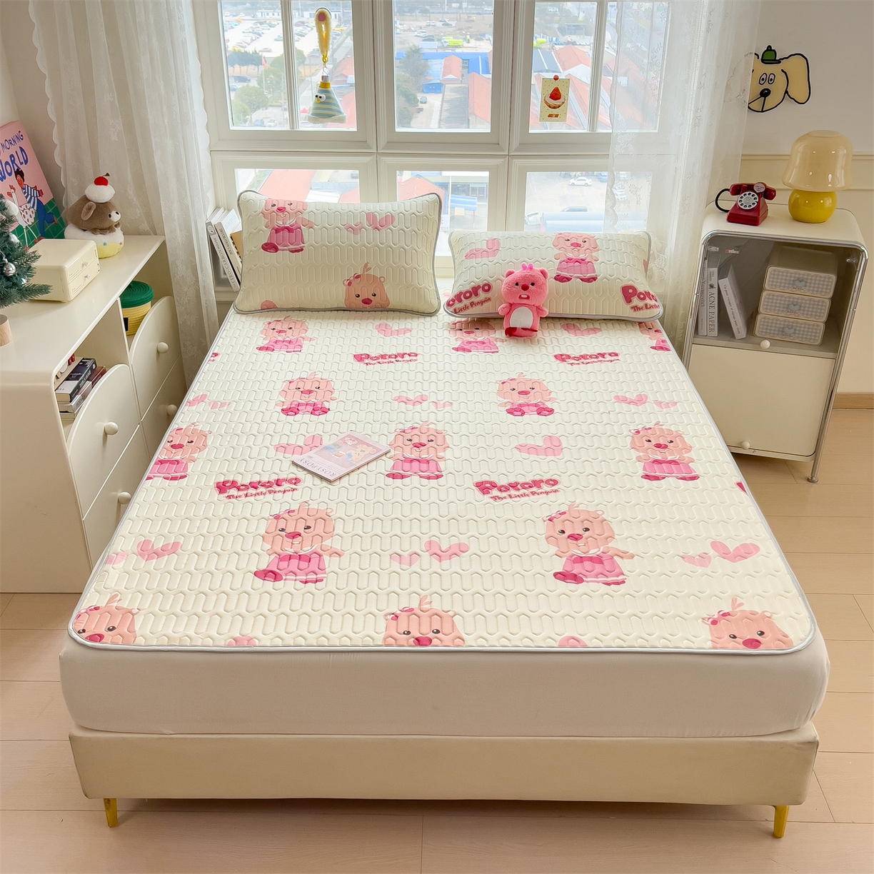 91家纺网 家纺一手货源 找家纺 兄弟坊 2026新款正版授权卡通乳胶凉席软凉席席子 露比