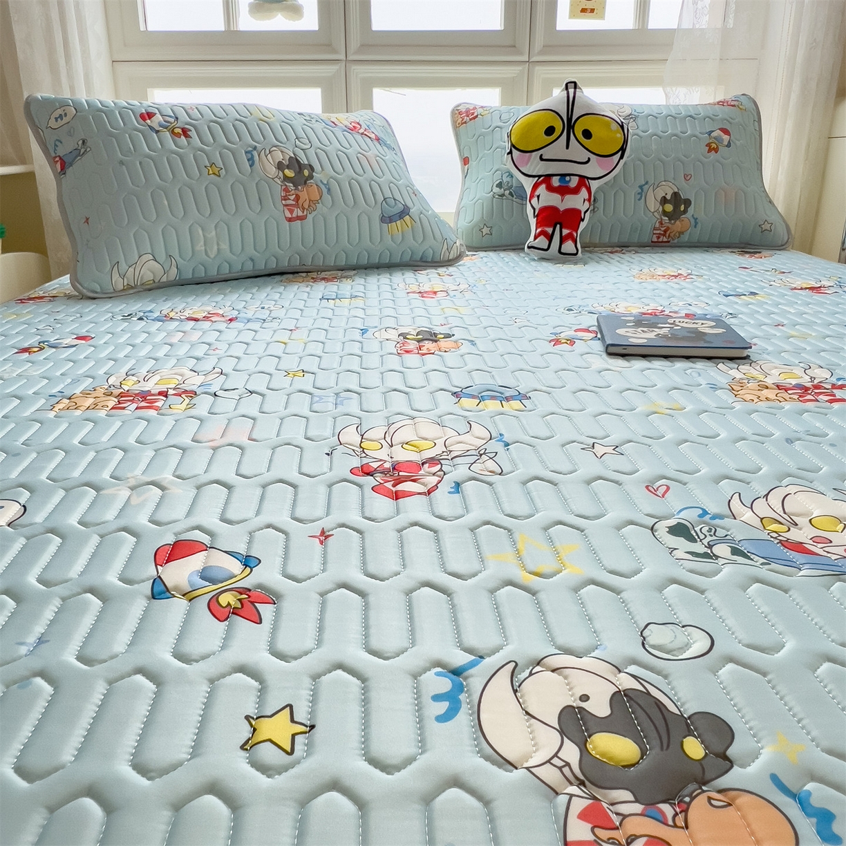 91家纺网 家纺一手货源 找家纺 兄弟坊 2026新款正版授权卡通乳胶凉席软凉席席子 奥特沙滩