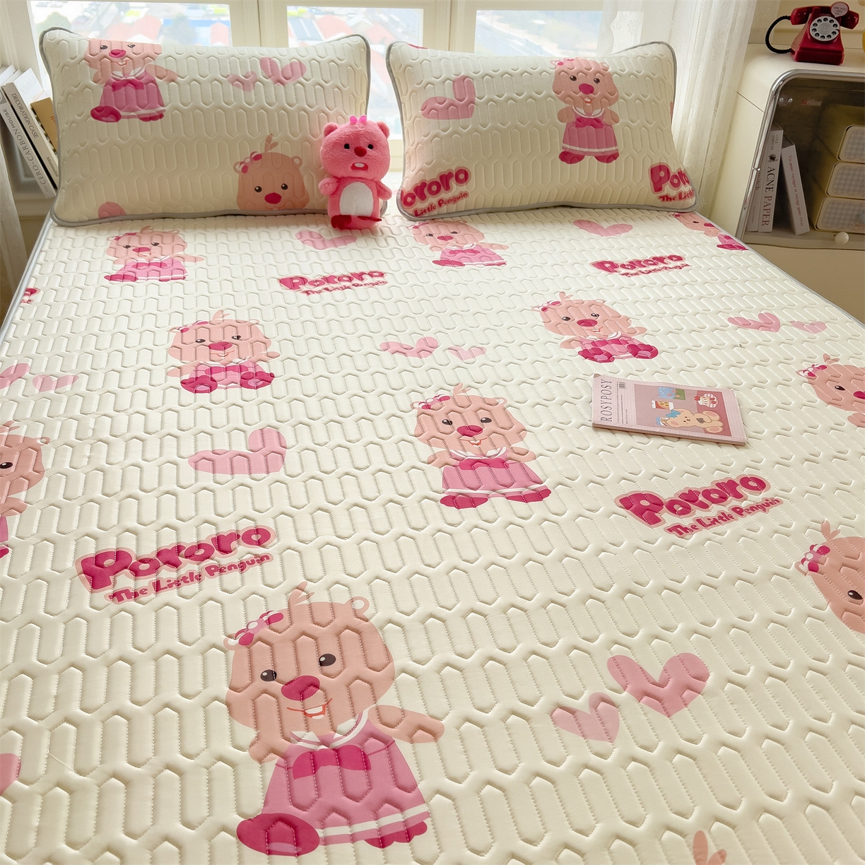 91家纺网 家纺一手货源 找家纺 兄弟坊 2026新款正版授权卡通乳胶凉席软凉席席子 露比