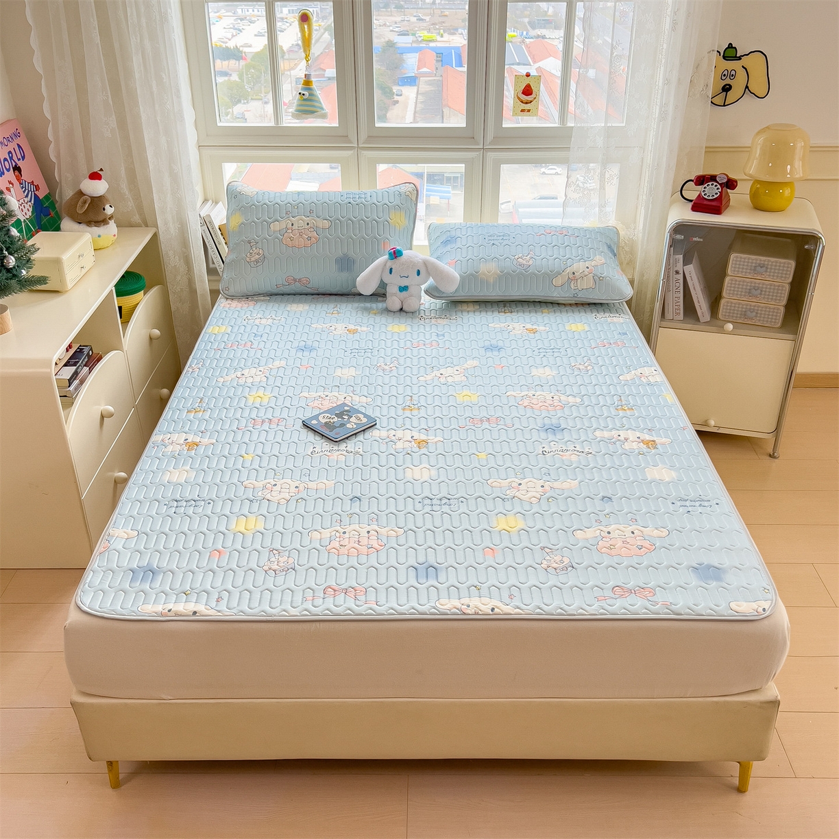 91家纺网 家纺一手货源 找家纺 兄弟坊 2026新款正版授权卡通乳胶凉席软凉席席子 闪闪玉桂狗