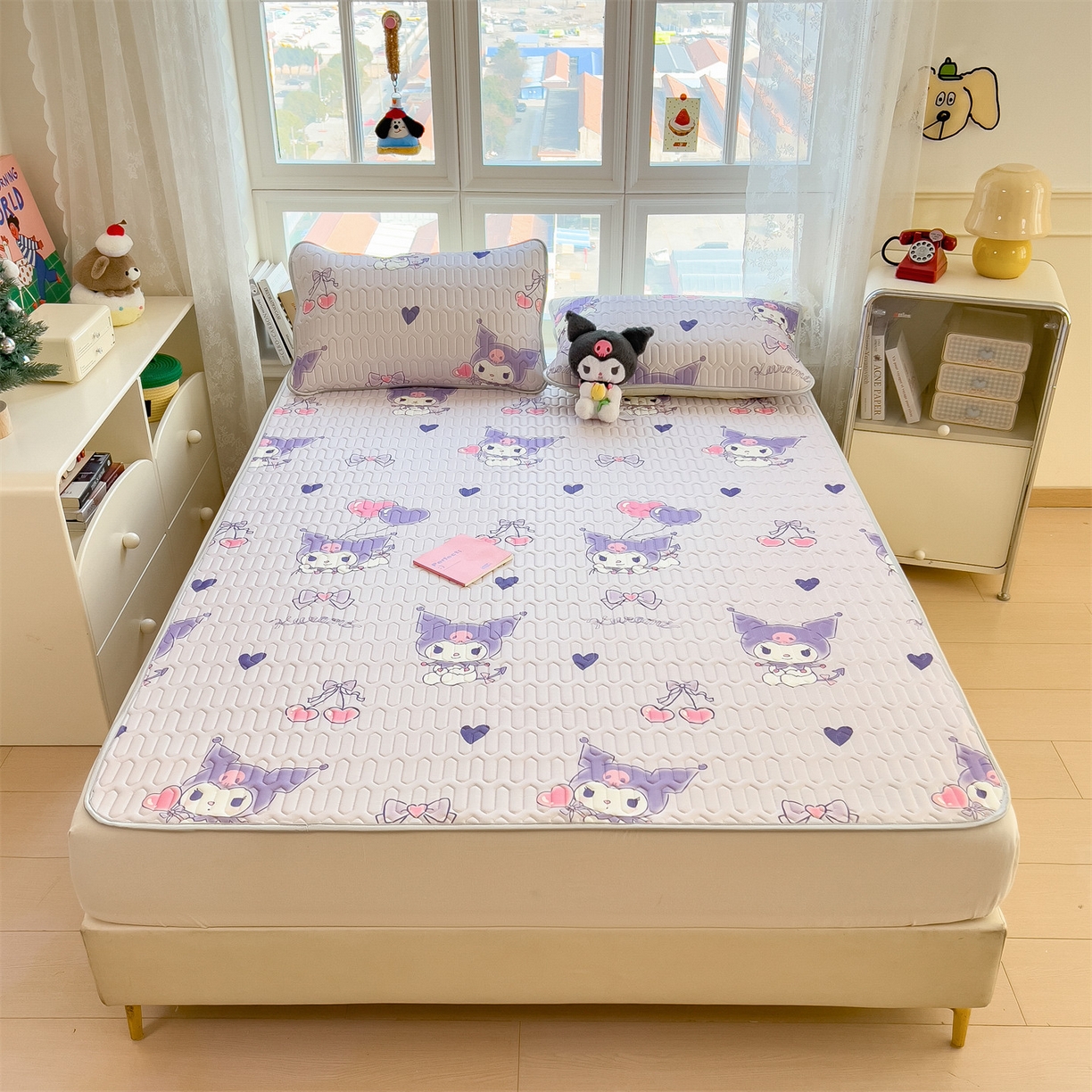 91家纺网 家纺一手货源 找家纺 兄弟坊 2026新款正版授权卡通乳胶凉席软凉席席子 甜心库洛米