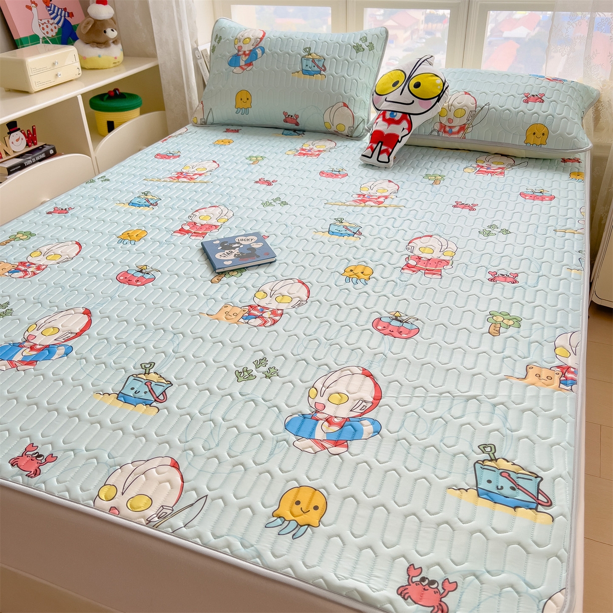 91家纺网 家纺一手货源 找家纺 兄弟坊 2026新款正版授权卡通乳胶凉席软凉席席子 夏日奥特