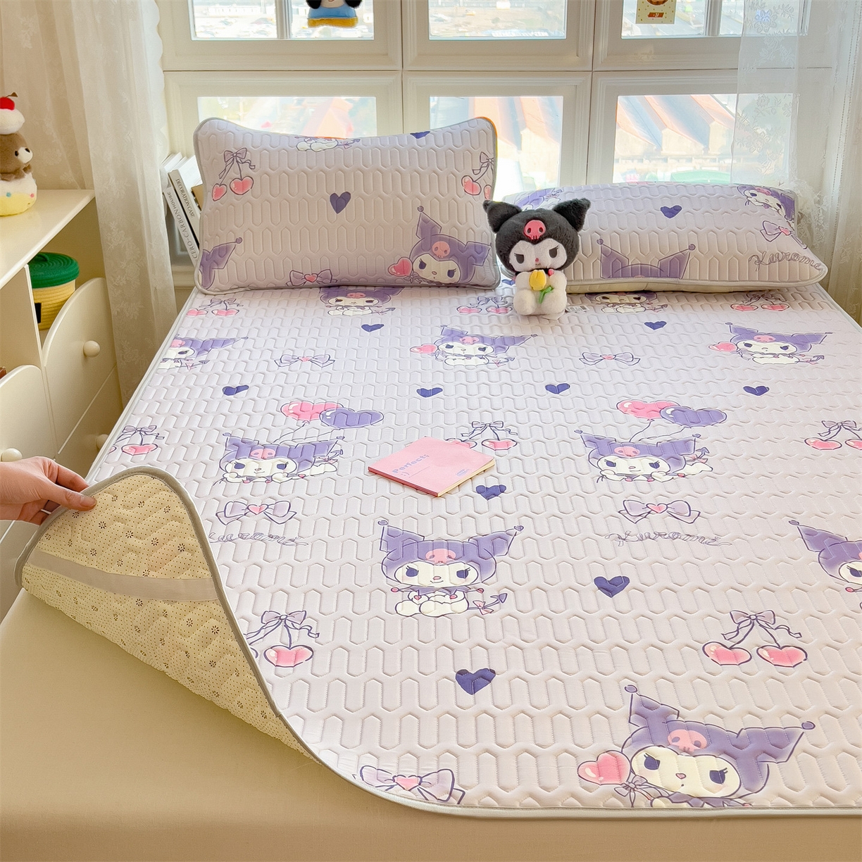 91家纺网 家纺一手货源 找家纺 兄弟坊 2026新款正版授权卡通乳胶凉席软凉席席子 甜心库洛米