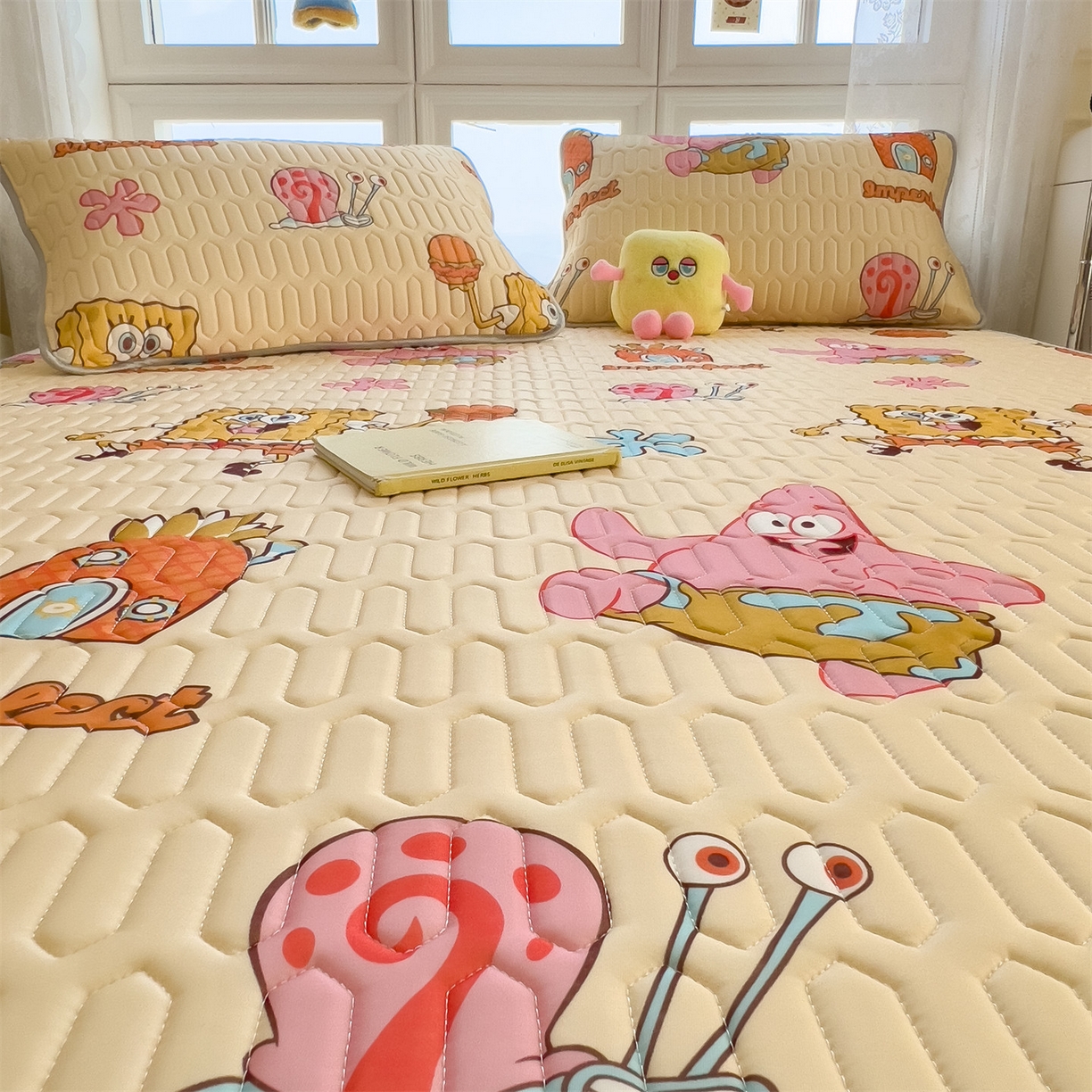 91家纺网 家纺一手货源 找家纺 兄弟坊 2026新款正版授权卡通乳胶凉席软凉席席子 海绵宝宝