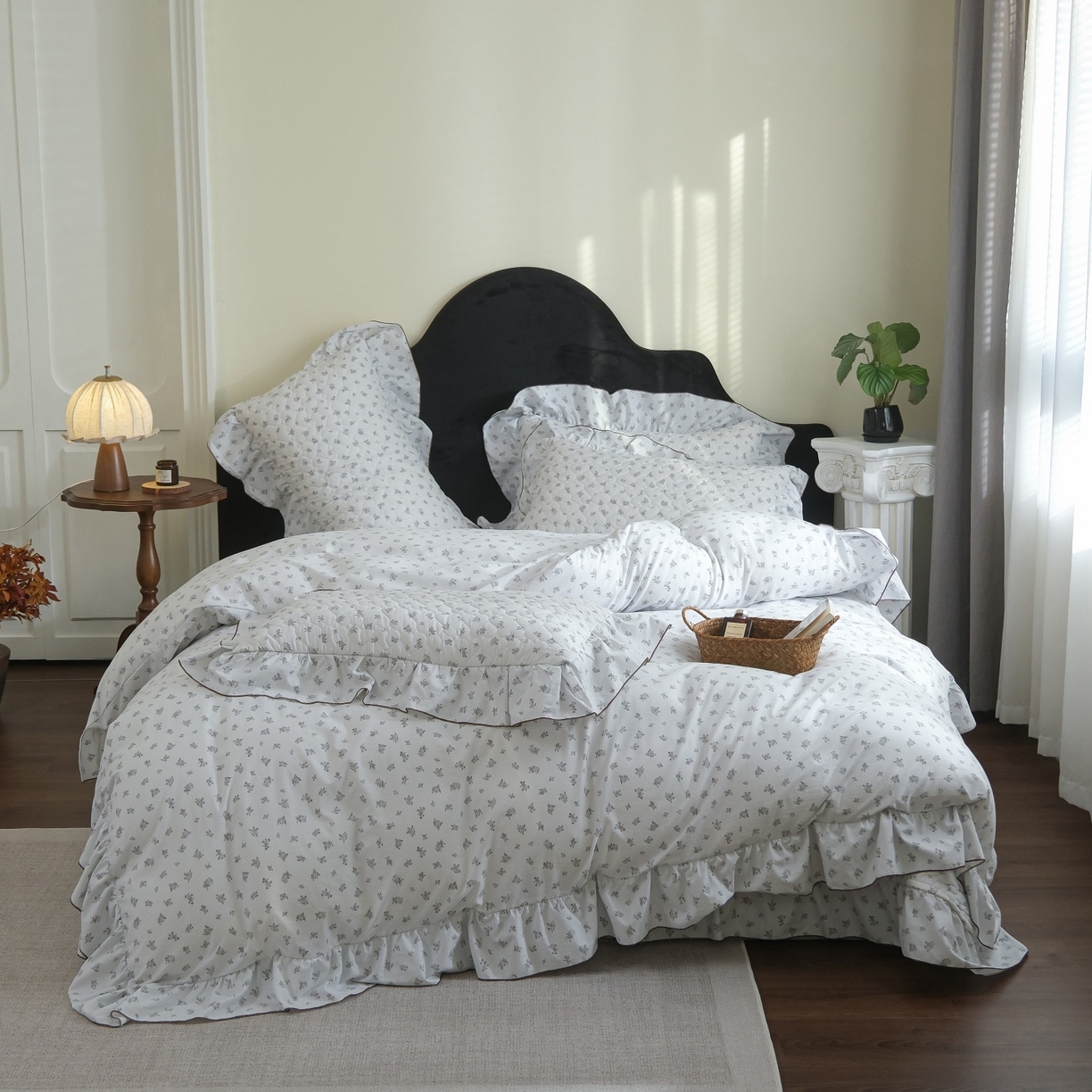 91家纺网 家纺一手货源 找家纺 （总）庭笙 2026新款法式复古花边夹棉床盖床盖四件套