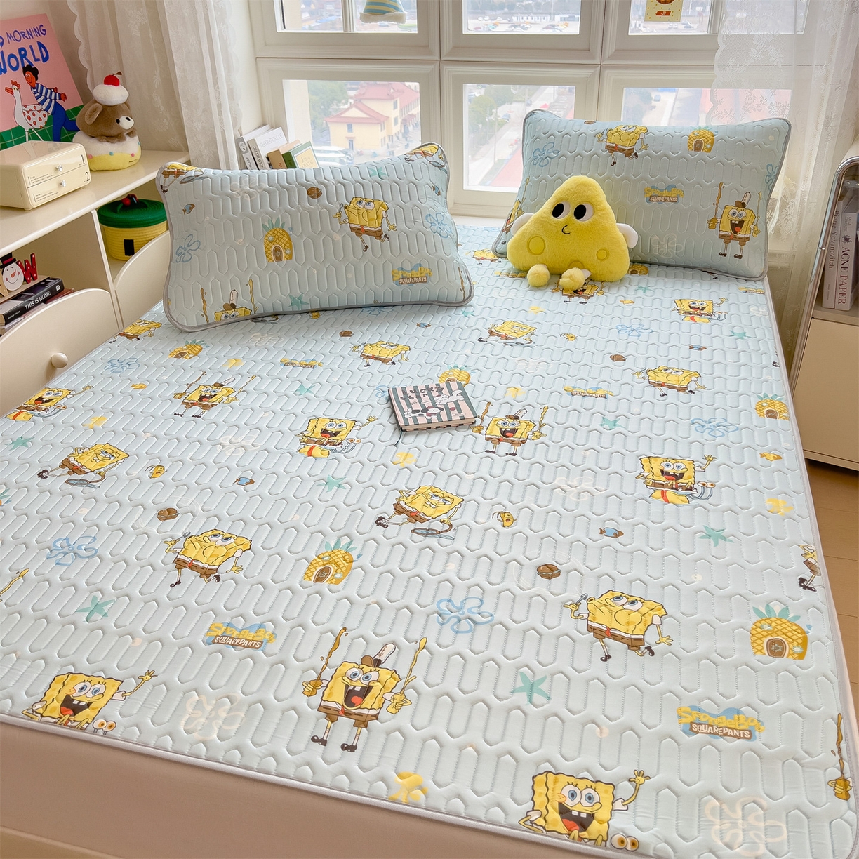 91家纺网 家纺一手货源 找家纺 兄弟坊 2026新款正版授权卡通乳胶凉席软凉席席子 海绵世界