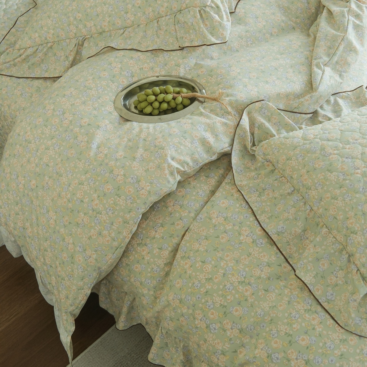 91家纺网 家纺一手货源 找家纺 （总）庭笙 2026新款法式复古花边夹棉床盖床盖四件套