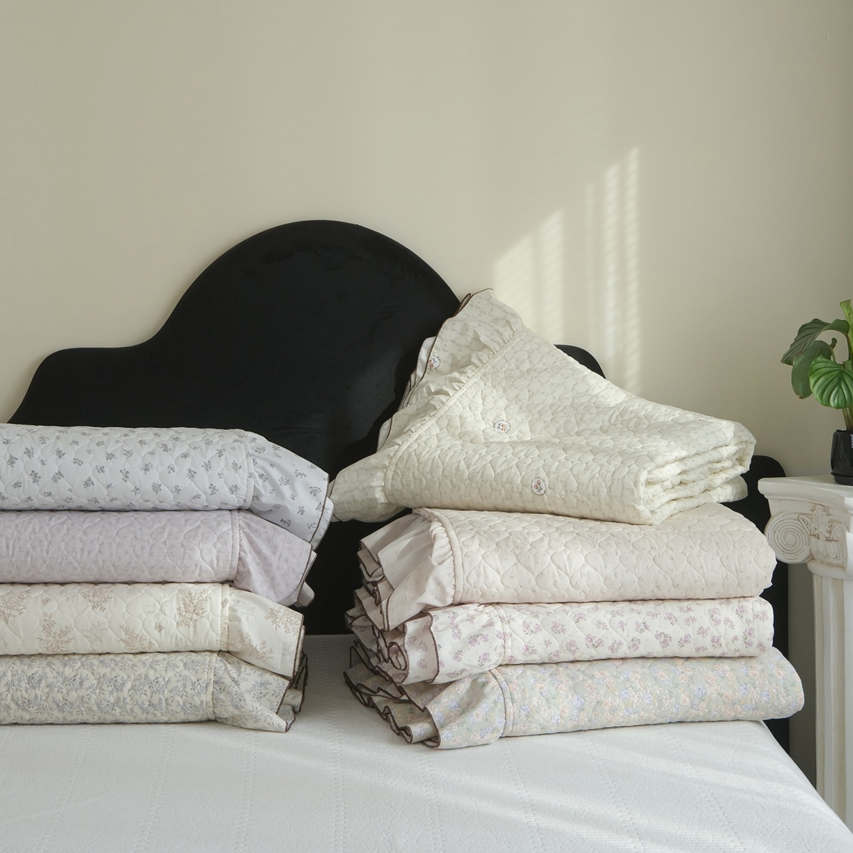 91家纺网 家纺一手货源 找家纺 （总）庭笙 2026新款法式复古花边夹棉床盖床盖四件套