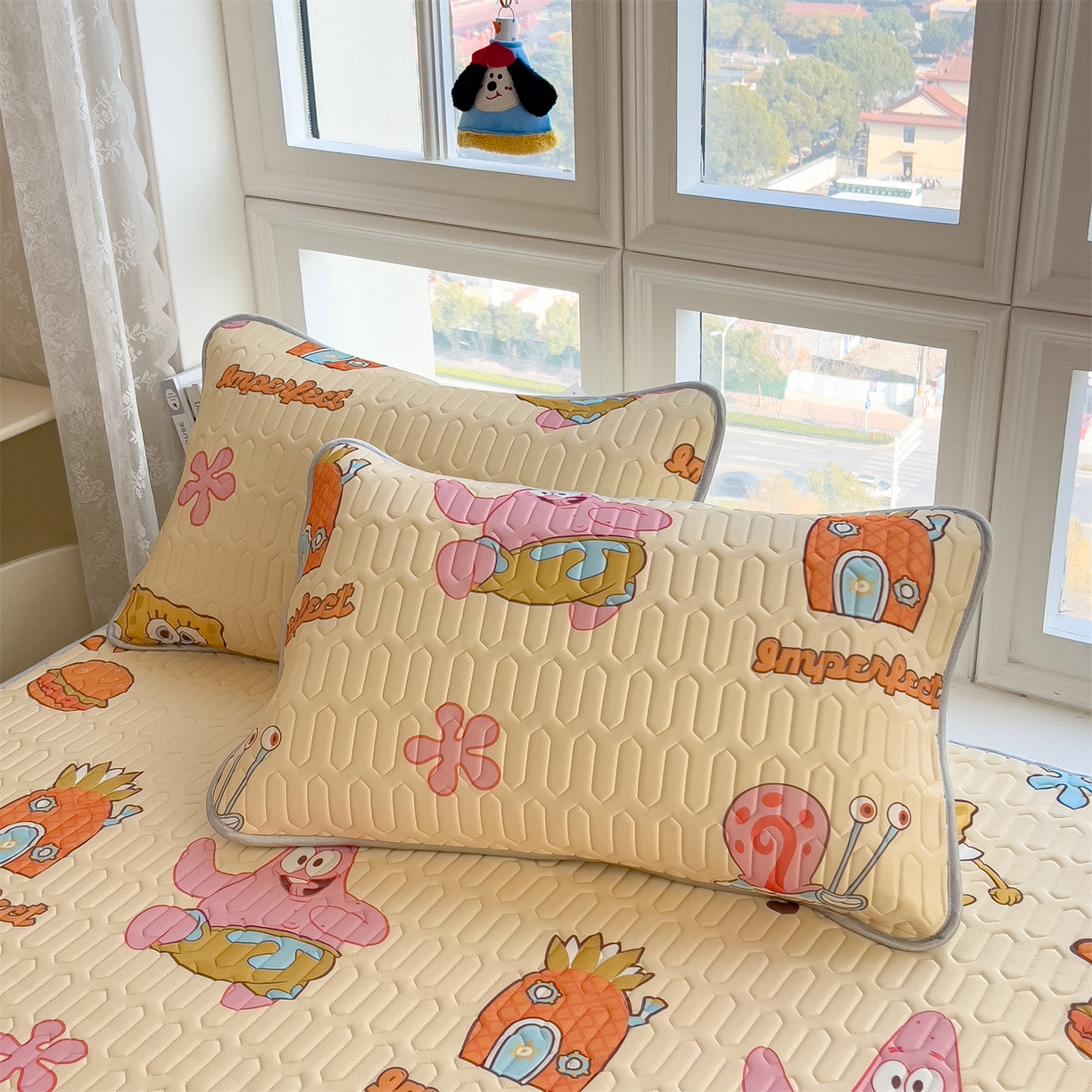 91家纺网 家纺一手货源 找家纺 兄弟坊 2026新款正版授权卡通乳胶凉席软凉席席子 海绵宝宝