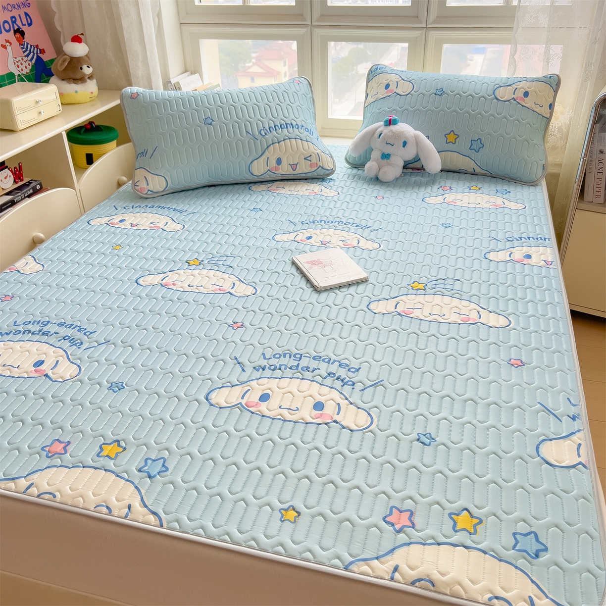 91家纺网 家纺一手货源 找家纺 兄弟坊 2026新款正版授权卡通乳胶凉席软凉席席子 呆萌玉桂狗