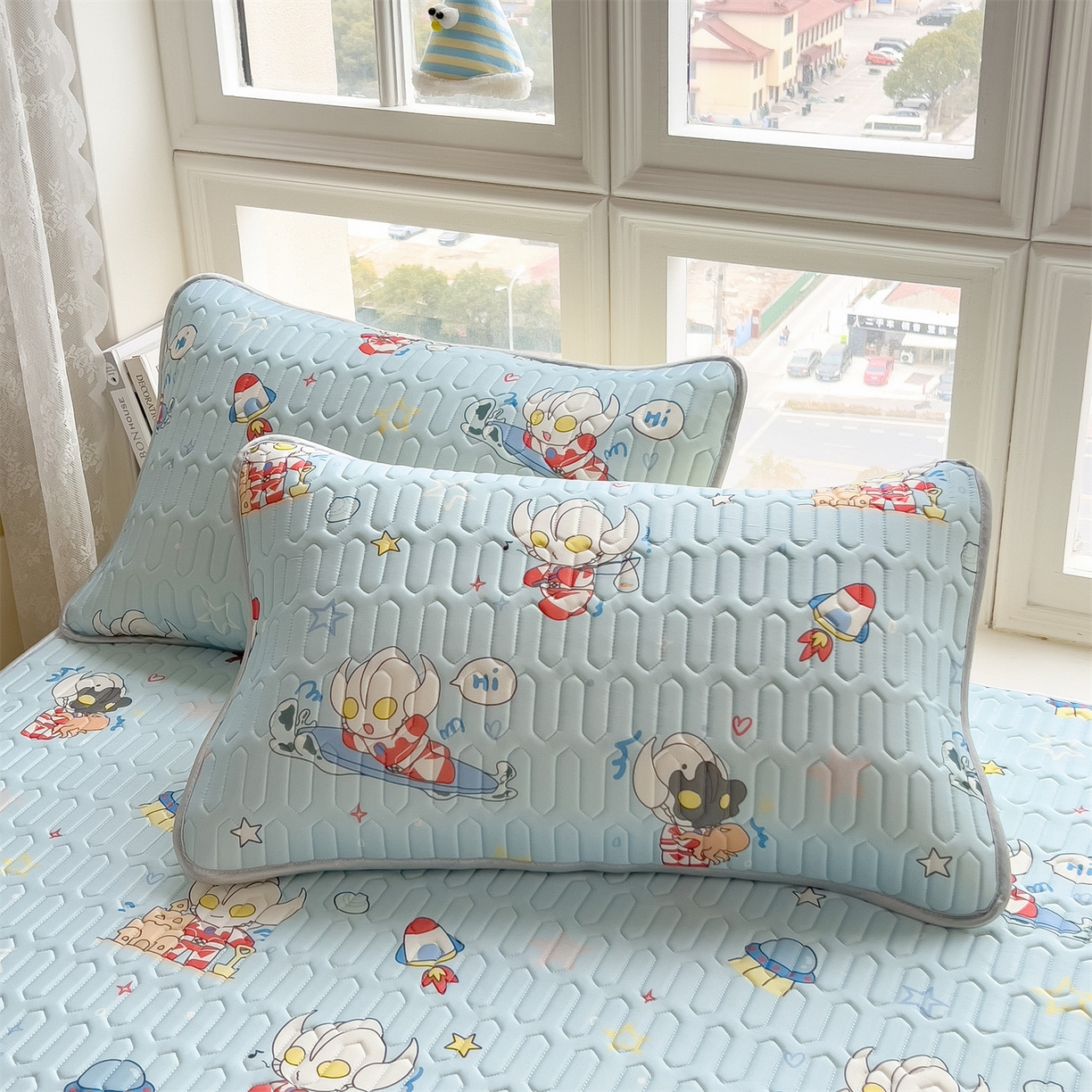 91家纺网 家纺一手货源 找家纺 兄弟坊 2026新款正版授权卡通乳胶凉席软凉席席子 奥特沙滩