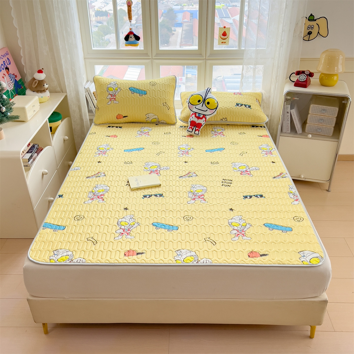 91家纺网 家纺一手货源 找家纺 兄弟坊 2026新款正版授权卡通乳胶凉席软凉席席子 阳光奥特