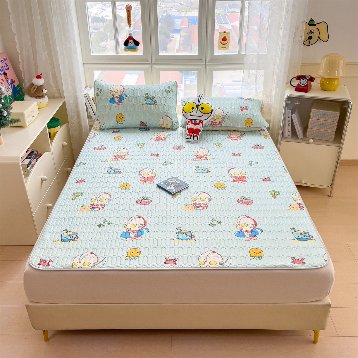 91家纺网 家纺一手货源 找家纺 兄弟坊 2026新款正版授权卡通乳胶凉席软凉席席子 夏日奥特