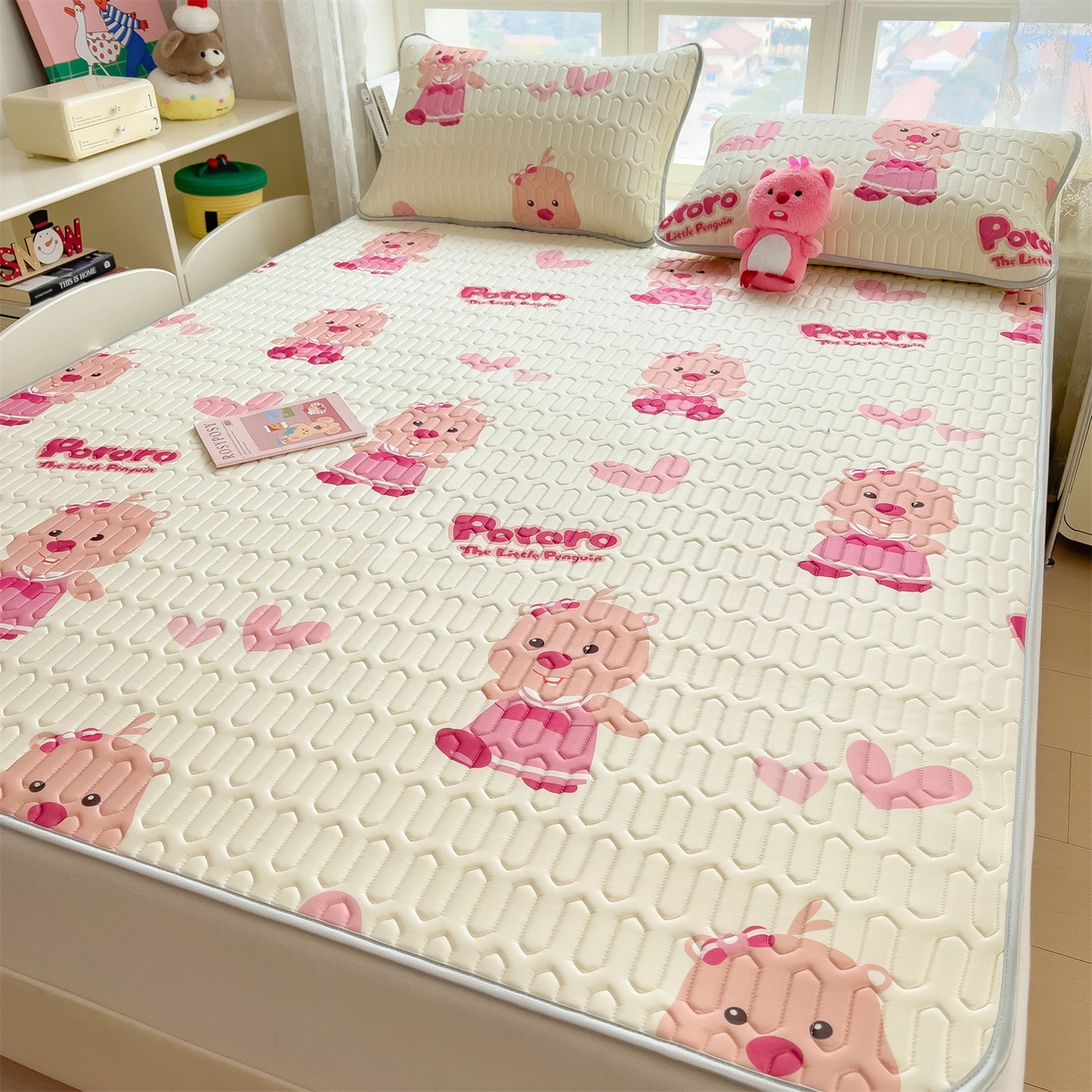 91家纺网 家纺一手货源 找家纺 兄弟坊 2026新款正版授权卡通乳胶凉席软凉席席子 露比