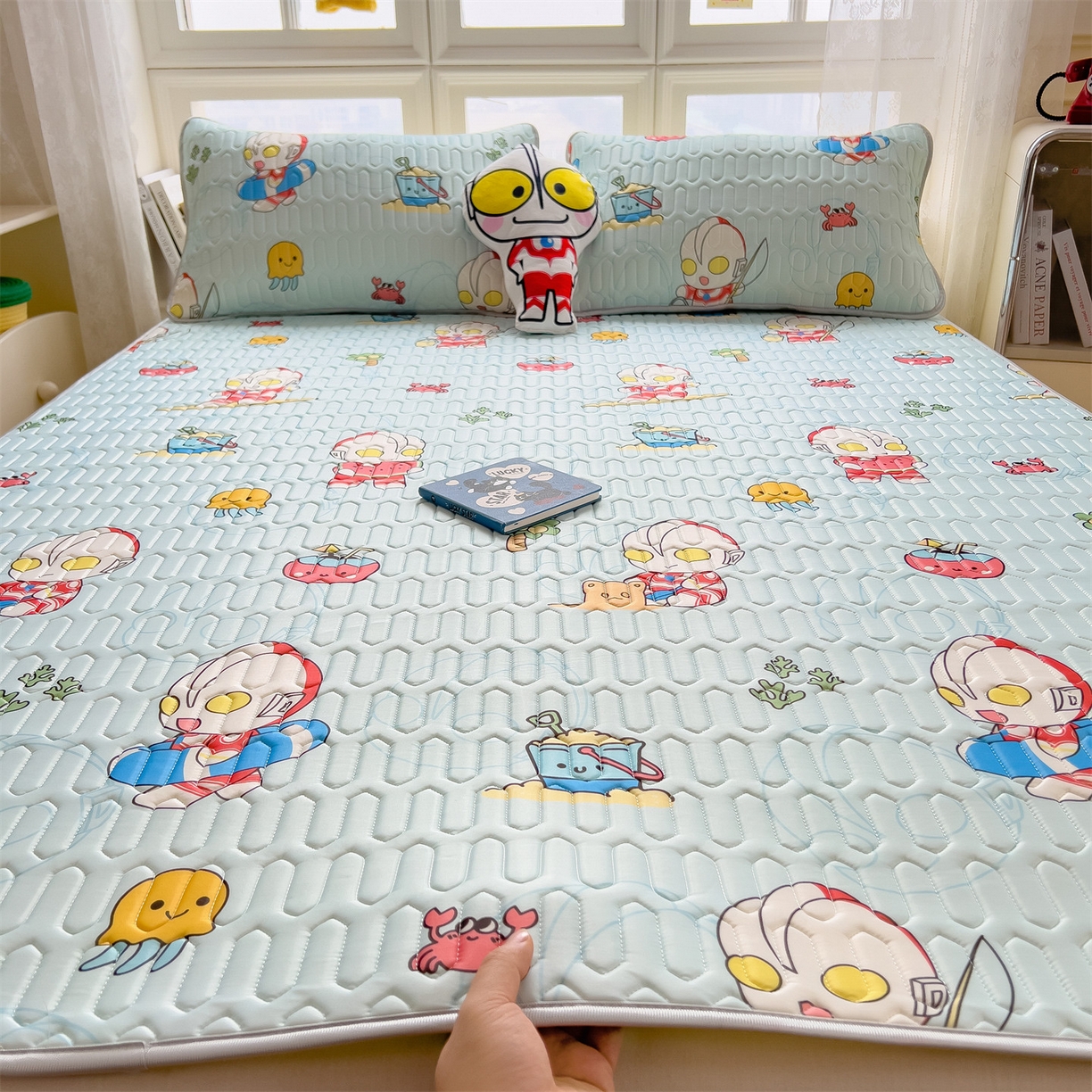 91家纺网 家纺一手货源 找家纺 兄弟坊 2026新款正版授权卡通乳胶凉席软凉席席子 夏日奥特