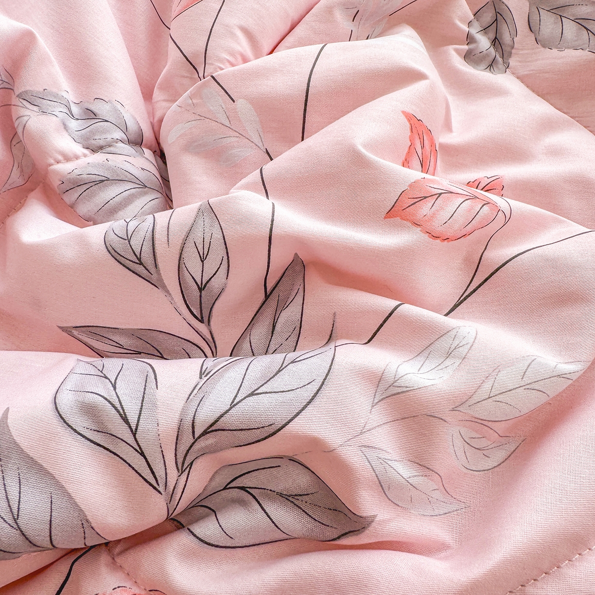 91家纺网 家纺一手货源 找家纺 寝美资家居 2026新款A类里外全棉夏凉被四件套-风格一 素色花蔓