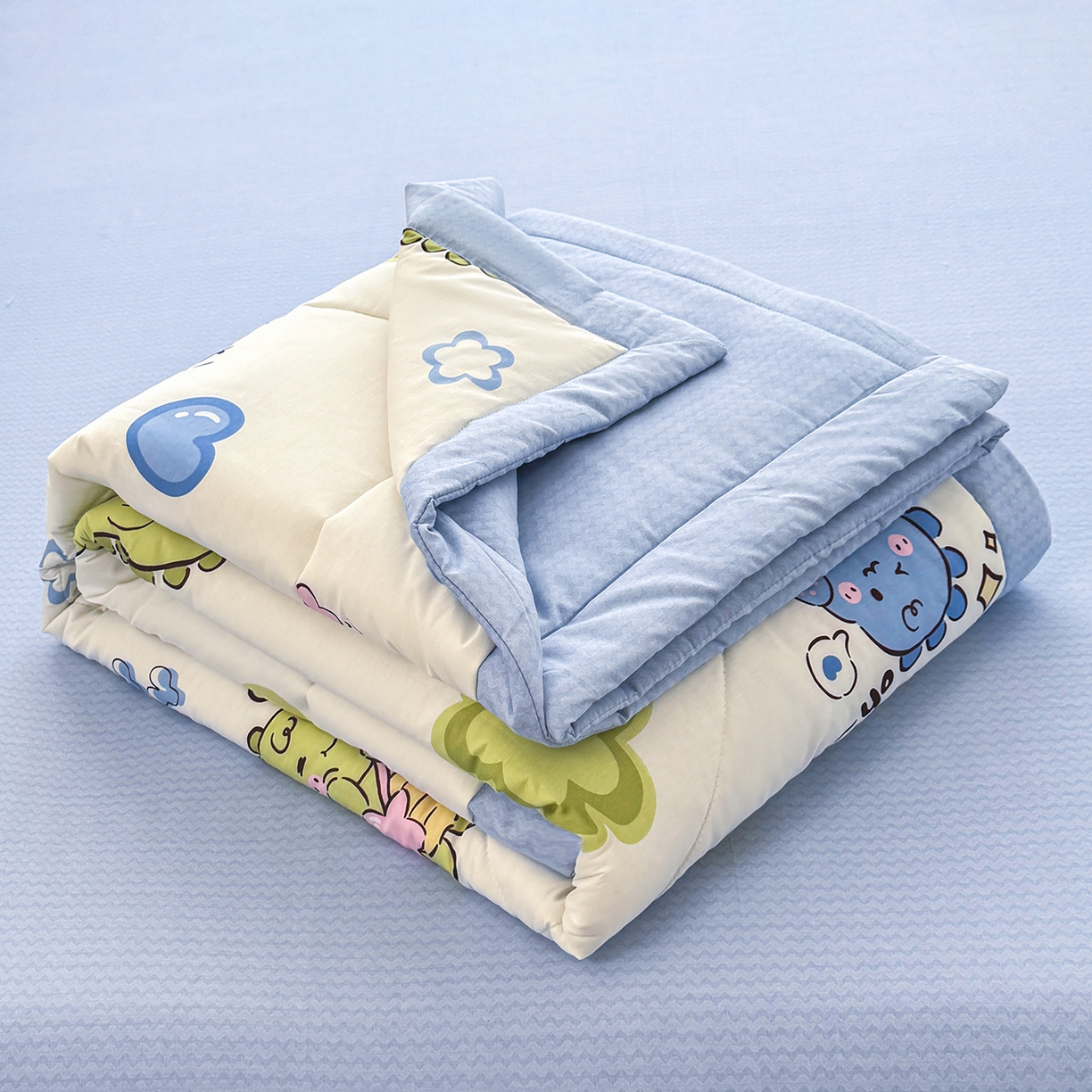 91家纺网 家纺一手货源 找家纺 寝美资家居 2026新款A类里外全棉夏凉被四件套-风格一 小恐龙