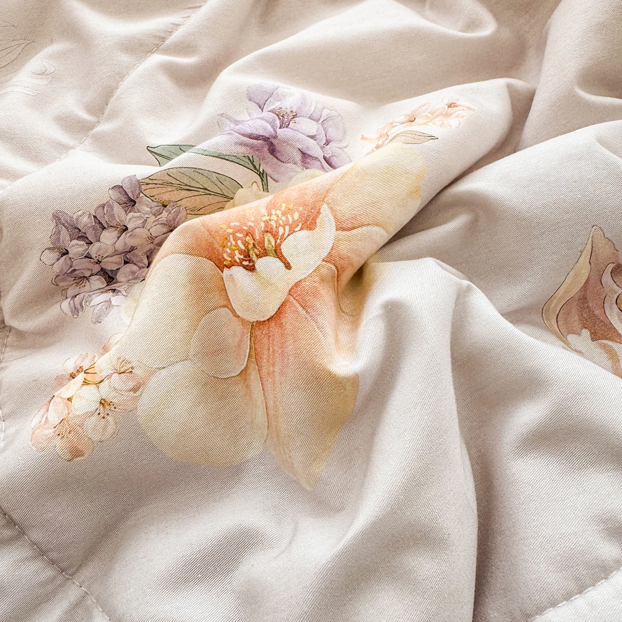 91家纺网 家纺一手货源 找家纺 寝美资家居 2026新款A类里外全棉夏凉被四件套-风格一 晚风