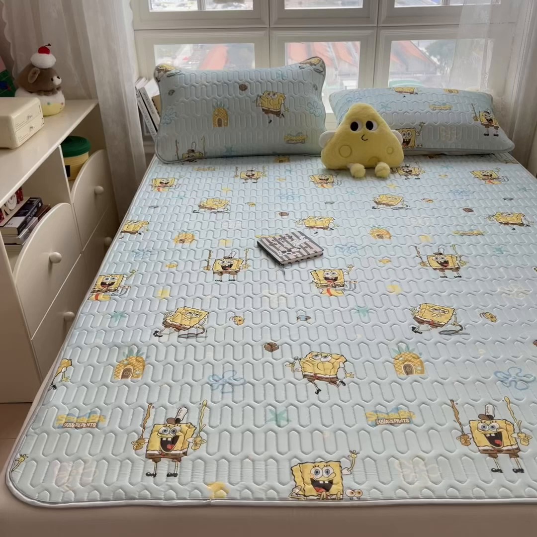 91家纺网 家纺一手货源 找家纺 兄弟坊 2026新款正版授权卡通乳胶凉席软凉席席子 海绵世界