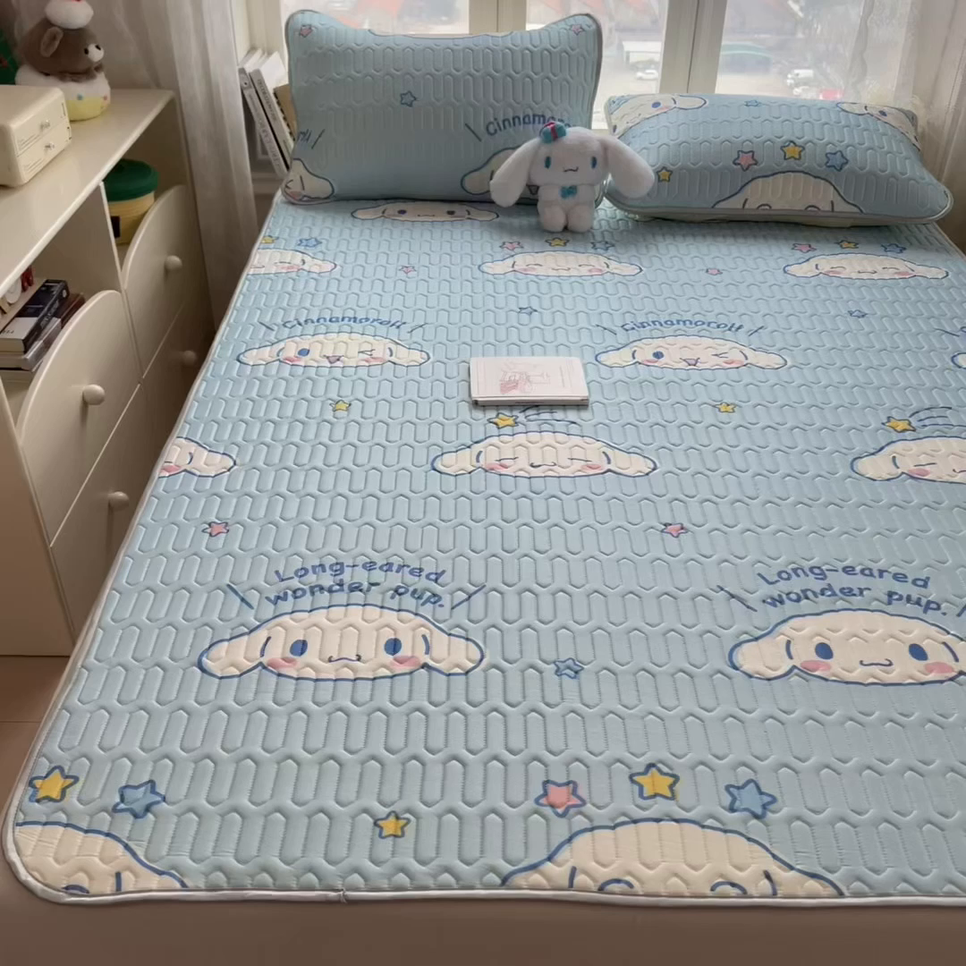 91家纺网 家纺一手货源 找家纺 兄弟坊 2026新款正版授权卡通乳胶凉席软凉席席子 呆萌玉桂狗