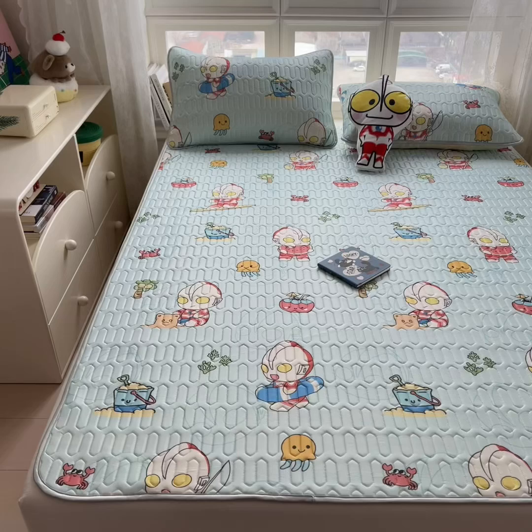 91家纺网 家纺一手货源 找家纺 兄弟坊 2026新款正版授权卡通乳胶凉席软凉席席子 夏日奥特