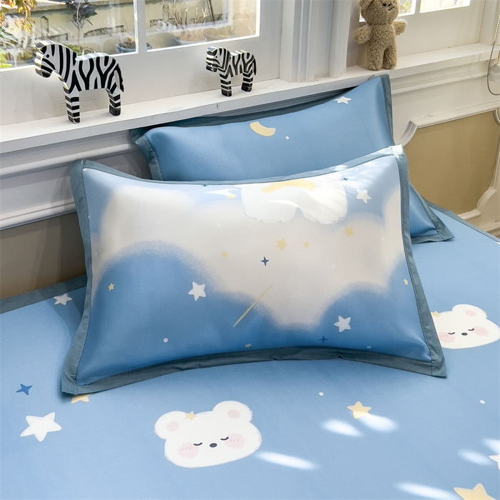 91家纺网 家纺一手货源 找家纺 布凡家居 2026新款卡通冰丝印花凉席 星河兔