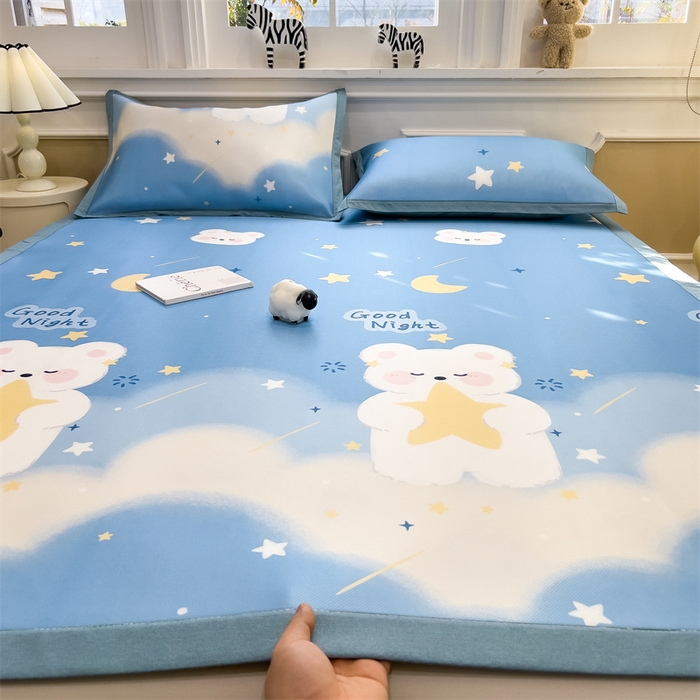 布凡家居 2026新款卡通冰丝印花凉席 星河兔