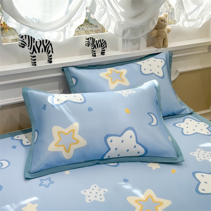 91家纺网 家纺一手货源 找家纺 布凡家居 2026新款卡通冰丝印花凉席 星梦奇缘