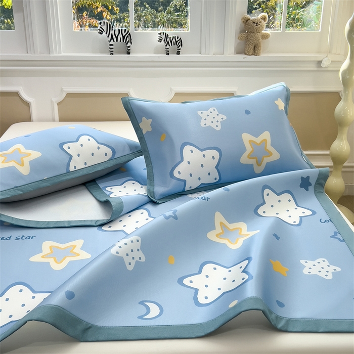 91家纺网 家纺一手货源 找家纺 布凡家居 2026新款卡通冰丝印花凉席 星梦奇缘